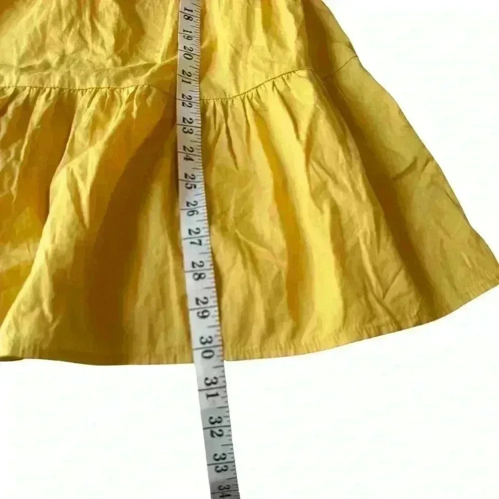 BILLABONG womens S Mini DRESS Yellow BE MINE Short PUFF Sleeve BABYDOLL Cotton - Picture 4 of 14